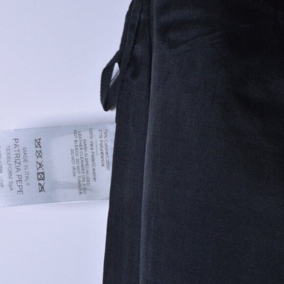 NWOT Patrizia Pepe Firenze Black Leather Pants Size 42 - Picture 9 of 9